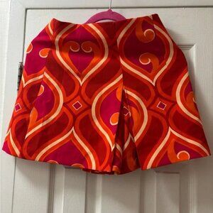 Zara Red and Orange Patterned Women Shorts